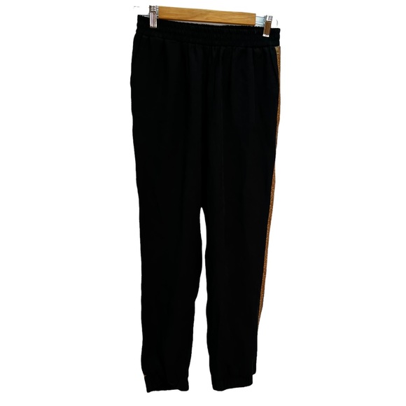 Rag Poets Gold Stripe Black Joggers Size S - Picture 2 of 9